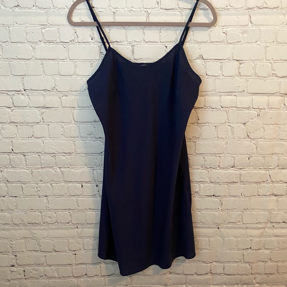 Silk dark blue dress